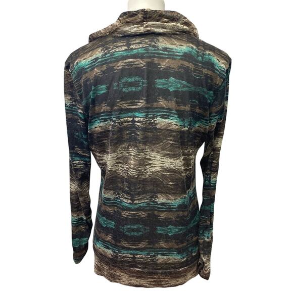 Christopher & Banks Large Long Sleeve Swoop Front Lightweight Gauzy Blouse - Picture 4 of 6